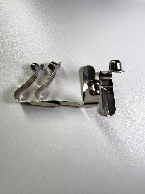 8mm Bell Head Solid Button Spring Clip - side profile, four pieces