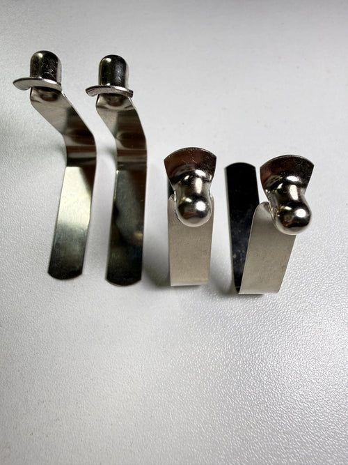 6mm Single-Head V-Shaped Spring Clip - detail views, four pieces